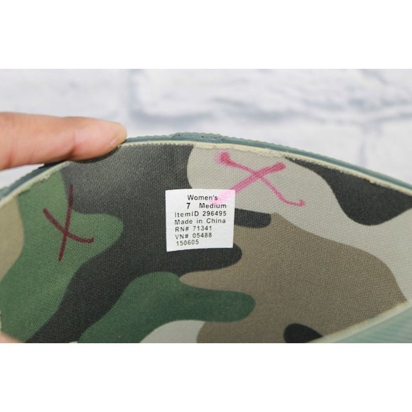 LL Bean Upland Wellies Dark Green Rubber Camo Tall Rain Boots Size 7 M - Picture 11 of 12